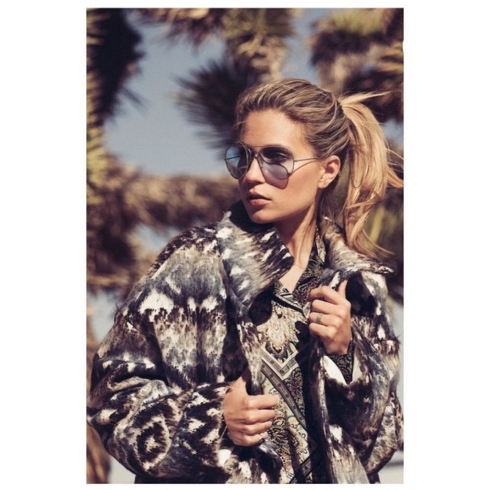 Fifteen Twenty Funnel Neck Ikat Jacket Oversized Coat S